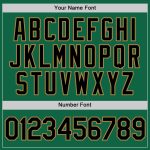 Custom Name and Number Performance T-Shirt in Kelly Green, Black, and Old Gold - Personalized Team Apparel Personalized Kelly