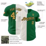 Custom Name Number Baseball Jersey - Kelly Green Black-Old Gold Pinstripe Authentic Fashion Team Jersey Personalized Kelly