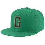 Custom Team Name Number Adjustable Snapback Hat - Kelly Green Black-Old Gold Stitched Design Personalized Kelly Green Black-Old