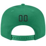 Custom Team Name Number Adjustable Snapback Hat - Kelly Green Black-Old Gold Stitched Design Personalized Kelly Green Black-Old