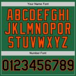 Custom Name and Number Throwback Baseball Jersey - Personalized Kelly Green Black-Orange Mesh Design Personalized Kelly Green
