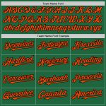 Custom Name and Number Throwback Baseball Jersey - Personalized Kelly Green Black-Orange Mesh Design Personalized Kelly Green