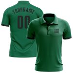 Custom Name Number Kelly Green Performance Golf Polo Shirt - Personalized Team Apparel Personalized Kelly Green Black Performance