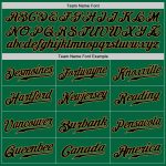 Custom Name and Number Authentic Baseball Jersey in Kelly Green and Black Pinstripe with Old Gold Accents Personalized Kelly