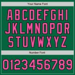 Custom Name and Number Unisex Softball Jersey - Kelly Green with Black Pinstripe and Pink Two-Button Design Personalized