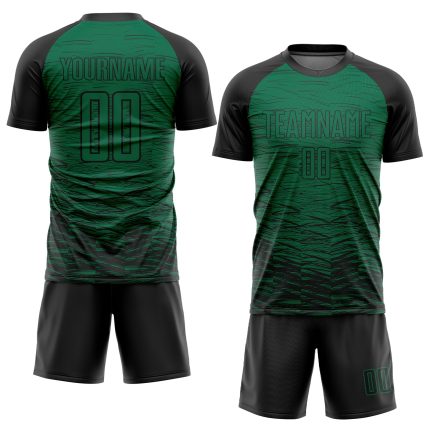 Custom Sublimation Soccer Jersey - Kelly Green and Black Personalized Uniform Personalized Kelly Green Black Sublimation