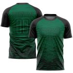 Custom Sublimation Soccer Jersey - Kelly Green and Black Personalized Uniform Personalized Kelly Green Black Sublimation