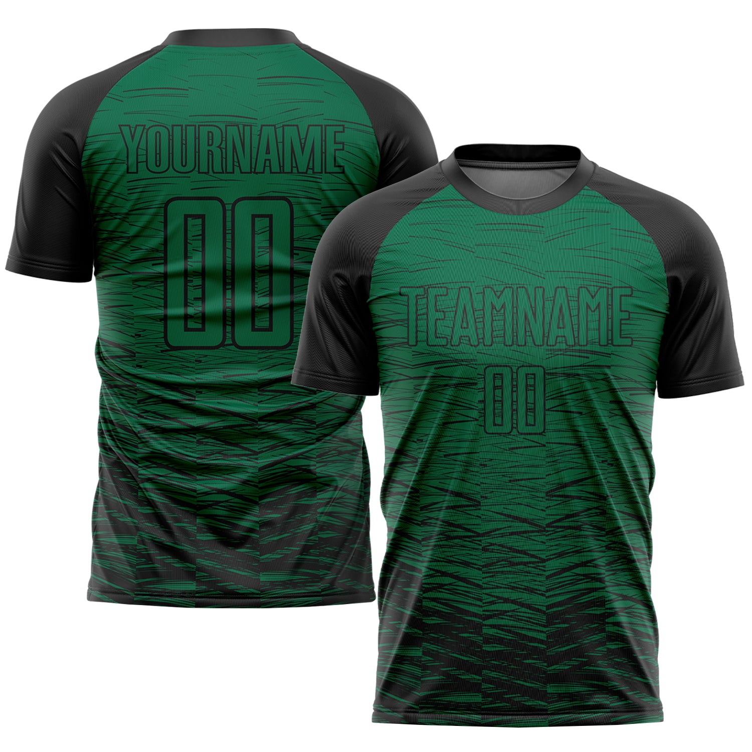 Custom Sublimation Soccer Jersey - Kelly Green and Black Personalized Uniform Personalized Kelly Green Black Sublimation