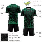 Custom Name and Number Soccer Jersey in Kelly Green Black - Personalized Sublimation Uniform Personalized Kelly Green Black