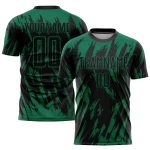 Custom Name and Number Soccer Jersey in Kelly Green Black - Personalized Sublimation Uniform Personalized Kelly Green Black