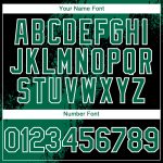 Custom Softball Jersey with Personalized Name & Number, Unisex, 3D Pattern, Kelly Green & Black-White Brush Stroke Design