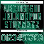 Custom Name & Number 3D Pattern Brush Stroke Performance T-Shirt - Kelly Green Black-White Design Personalized Kelly Green
