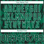 Customizable 3D Pattern Baseball Jersey in Kelly Green and Black-White with Abstract Design - Personalized Name and Number