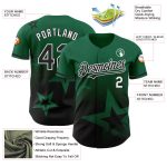 Custom Twinkle Star Baseball Jersey with 3D Pattern, Personalized Kelly Green Design, Team Name and Number, Authentic Style