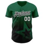 Custom Twinkle Star Baseball Jersey with 3D Pattern, Personalized Kelly Green Design, Team Name and Number, Authentic Style