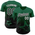 Custom Twinkle Star Baseball Jersey with 3D Pattern, Personalized Kelly Green Design, Team Name and Number, Authentic Style