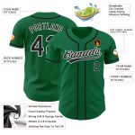Custom Kelly Green Authentic Baseball Jersey with Black and White Details Personalized Kelly Green Black-White Authentic