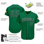 Custom Name Number Baseball Jersey - Kelly Green Black-White Authentic Drift Fashion Team Personalized Kelly Green Black-White