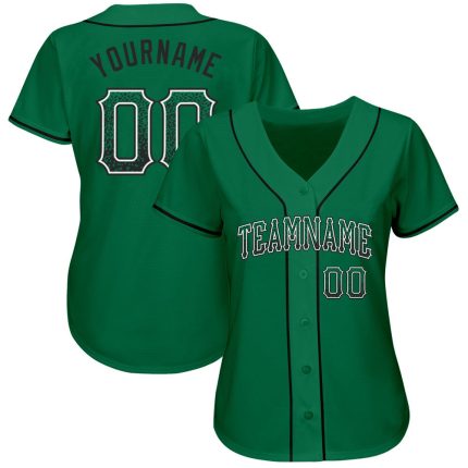 Custom Name Number Baseball Jersey - Kelly Green Black-White Authentic Drift Fashion Team Personalized Kelly Green Black-White