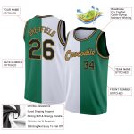 Custom Name and Number Authentic Split Basketball Jersey - Personalized Kelly Green Black-White Fashion Team Jersey Personalized