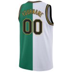 Custom Name and Number Authentic Split Basketball Jersey - Personalized Kelly Green Black-White Fashion Team Jersey Personalized