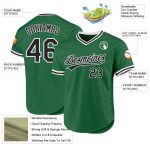 Custom Name Number Kelly Green Black-White Authentic Throwback Baseball Jersey - Personalized Team Jersey Personalized Kelly
