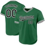 Custom Name Number Kelly Green Black-White Authentic Throwback Baseball Jersey - Personalized Team Jersey Personalized Kelly