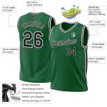 Personalized Authentic Throwback Basketball Jersey in Kelly Green and Black-White Personalized Kelly Green Black-White Authentic