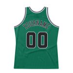 Custom Name Number Black White Kelly Green Basketball Jersey Authentic Throwback Personalized Kelly Green Black-White Authentic