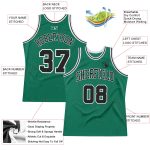 Custom Name Number Black White Kelly Green Basketball Jersey Authentic Throwback Personalized Kelly Green Black-White Authentic