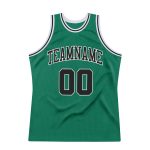 Custom Name Number Black White Kelly Green Basketball Jersey Authentic Throwback Personalized Kelly Green Black-White Authentic