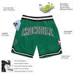 Custom Team Shorts with Name and Number - Kelly Green Black-White Authentic Throwback Basketball Shorts Personalized Kelly