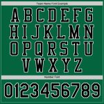 Personalized Kelly Green Varsity Letterman Bomber Jacket Black-White Full Snap Personalized Kelly Green Black-White Bomber