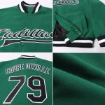 Custom Name Number Bomber Jacket - Personalized Kelly Green Black-White Varsity Letterman Full-Snap Jacket Personalized Kelly