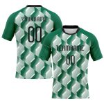 Custom Name and Number Volleyball Jersey Geometric Shape in Kelly Green and Black-White - Personalized Team Uniform Personalized