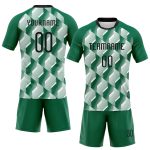 Custom Name and Number Volleyball Jersey Geometric Shape in Kelly Green and Black-White - Personalized Team Uniform Personalized