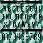 Custom Name and Number Volleyball Jersey Geometric Shape in Kelly Green and Black-White - Personalized Team Uniform Personalized