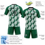Custom Name and Number Volleyball Jersey Geometric Shape in Kelly Green and Black-White - Personalized Team Uniform Personalized