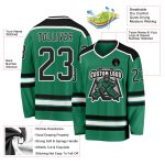 Personalized Black-White Hockey Jersey in Kelly Green for Men and Women Personalized Kelly Green Black-White Hockey Jersey