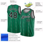 Custom Name Number Authentic City Edition Basketball Jersey Kelly Green Black White Lines Personalized Kelly Green Black-White