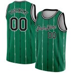 Custom Name Number Authentic City Edition Basketball Jersey Kelly Green Black White Lines Personalized Kelly Green Black-White