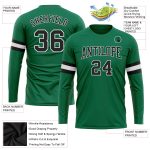 Custom Name Number Kelly Green Long Sleeve Performance T-Shirt - Salute To Service Team Edition Personalized Kelly Green