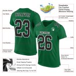Personalized Custom Name Number Authentic Football Jersey Black White Green Mesh Personalized Kelly Green Black-White Mesh