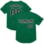 Personalized Kelly Green Baseball Jersey - Authentic Black and White Mesh Throwback Style Personalized Kelly Green Black-White