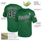 Custom Personalized Baseball Jersey with Name and Number - Kelly Green Black-White Mesh Authentic Throwback Style Personalized