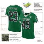 Custom Name Number Authentic Throwback Football Jersey - Personalized Kelly Green Black White Mesh Team Apparel Personalized