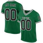 Custom Name Number Authentic Throwback Football Jersey - Personalized Kelly Green Black White Mesh Team Apparel Personalized