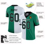 Custom Name and Number Personalized Kelly Green Black-White Mesh Fashion Football Jersey Personalized Kelly Green Black-White