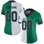 Custom Name and Number Personalized Kelly Green Black-White Mesh Fashion Football Jersey Personalized Kelly Green Black-White