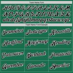 Custom Team Performance T-Shirt with Name and Number in Kelly Green and Black-White Design Personalized Kelly Green Black-White